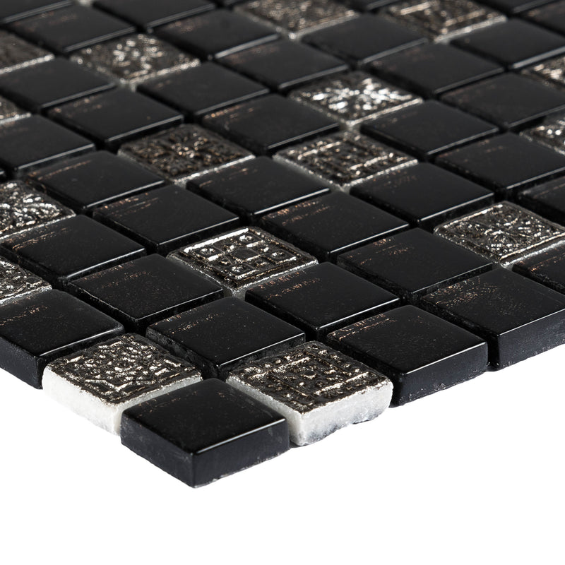Glas & Naturstein Mosaik Inka Black Relief - FliesenExpress - Fliesen günstig kaufen_4330542086351