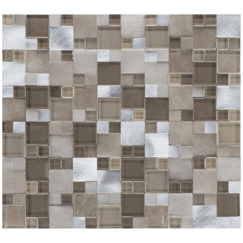 Glas & Metall Mosaik Beige Brushed 3D - FliesenExpress - Fliesen günstig kaufen_4330542086566