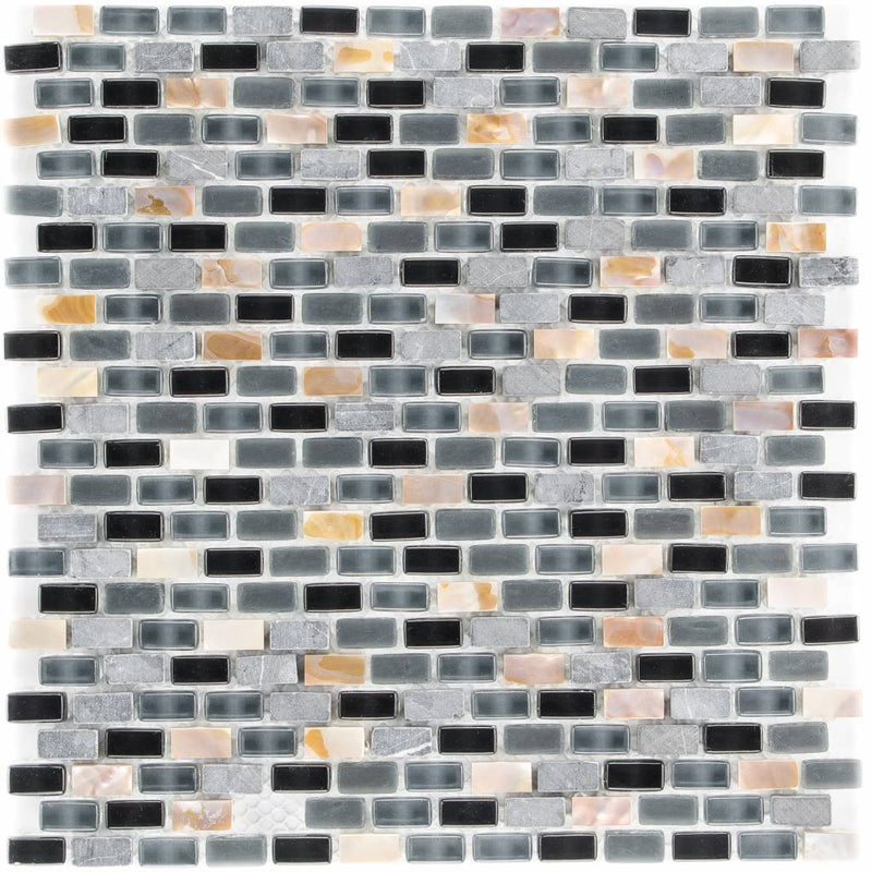 Glas & Mamor Mosaik 5th Avenue Black Mix Seashell - FliesenDeal24 - Fliesen günstig kaufen