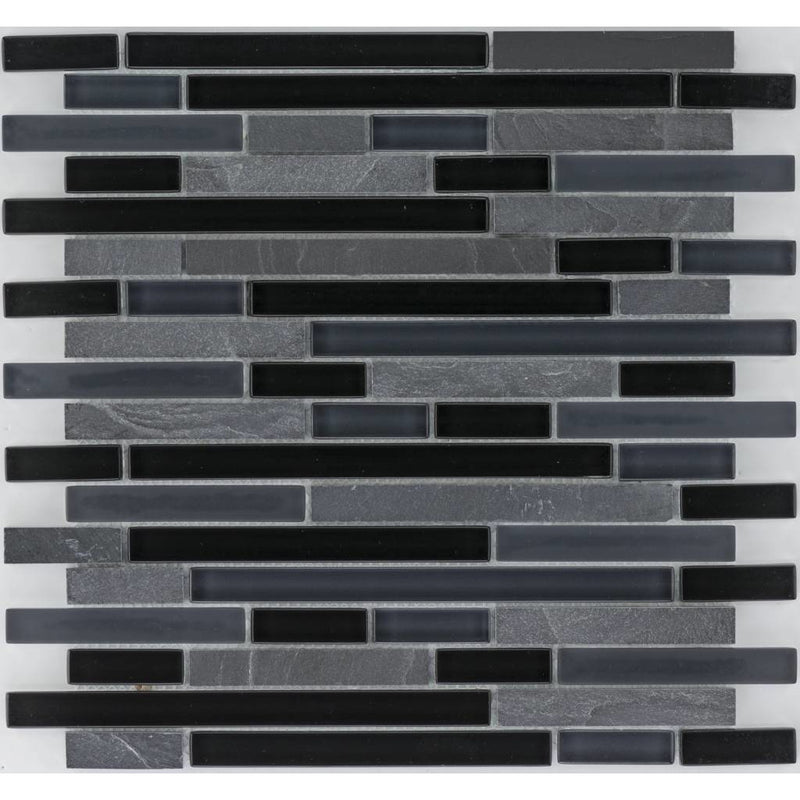 Schiefer Graphit Glasmix Schwarz Brick - Fliese günstig kaufen!